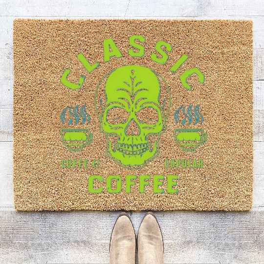 coffee classic skull Coir Doormats