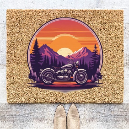 classic motorcycle Coir Doormats