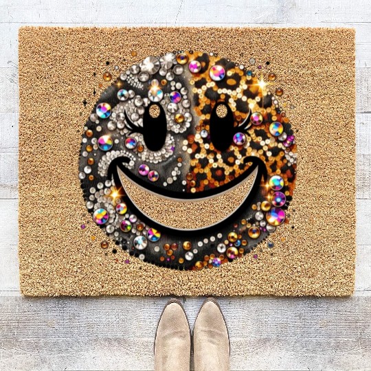 Smiling Bling Graphic Coir Doormats