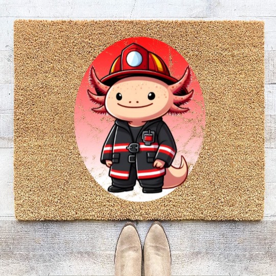 Axolotl Firefighter Coir Doormats