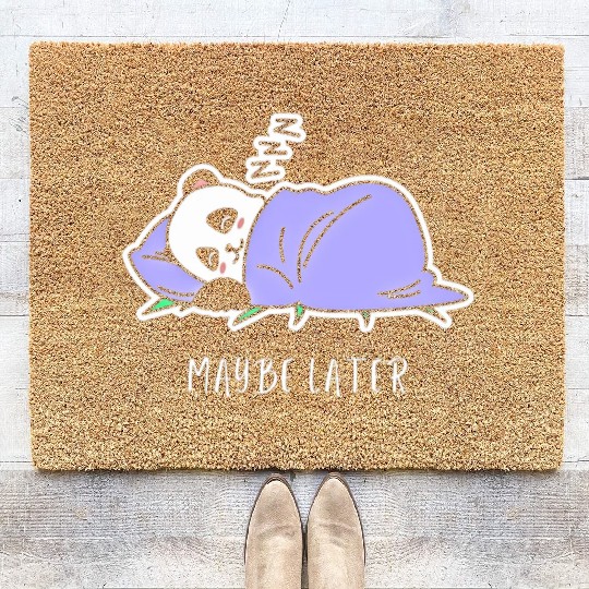 Maybe later cute panda Coir Doormats