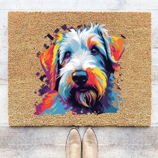 Watercolor Colorful Sealyham Terrier Coir Doormats