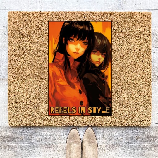 Rebels in Style: Anime Girls Coir Doormats