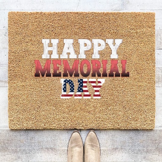 Patriotic Memorial Day Flag Design Coir Doormats