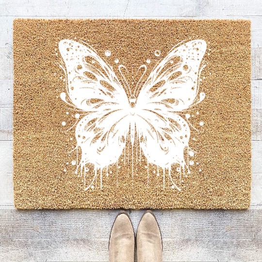 Pretty Tattoo Kids Style Butterfly Coir Doormats