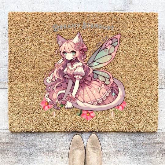 Enchanted Dreamy Stardust-A Cat Fairycore Fantasy Coir Doormats