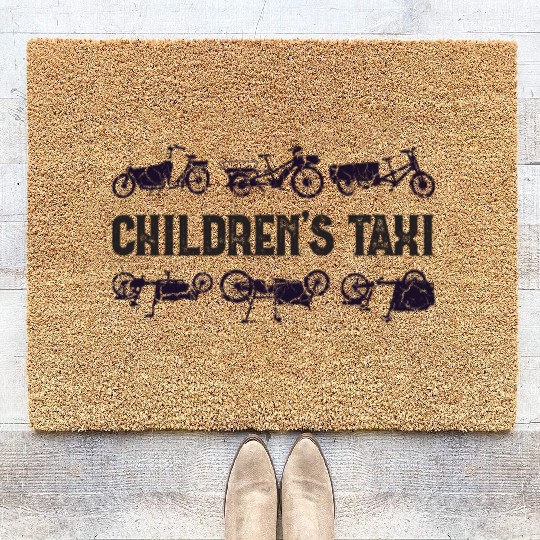 Childrens Taxi Cargo Bicycle Cargobike Coir Doormats