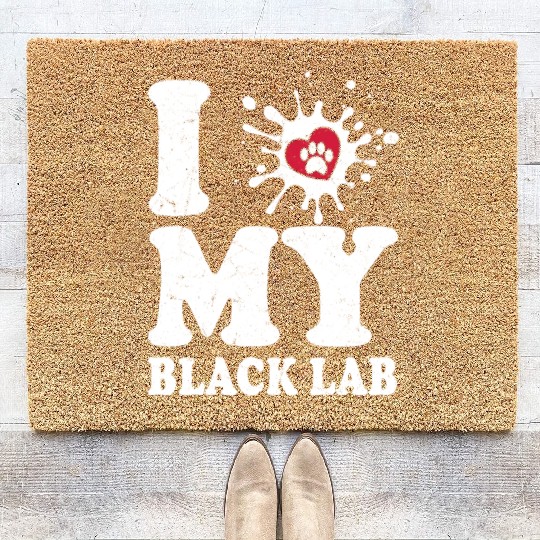 I Love My Black Lab Labrador Retriever Owner Coir Doormats