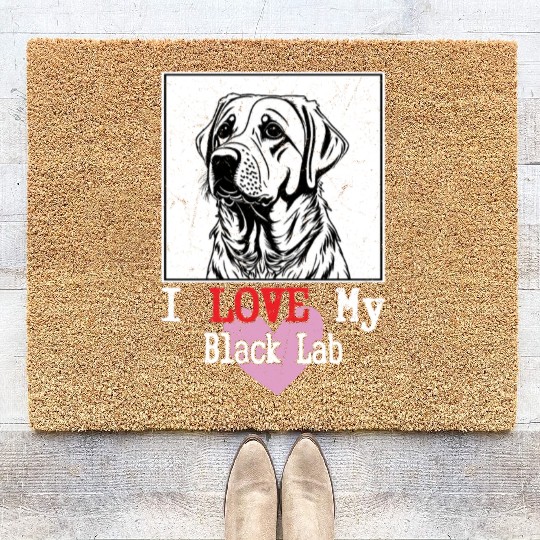 I Love My Black Lab Owner Labrador Retriever Coir Doormats