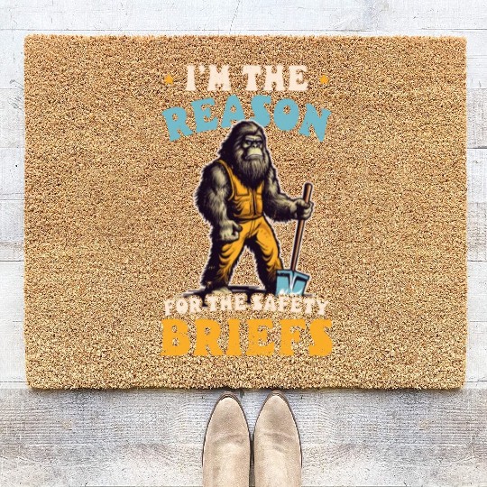 Road Worker Reason For Safety Briefs Coir Doormats