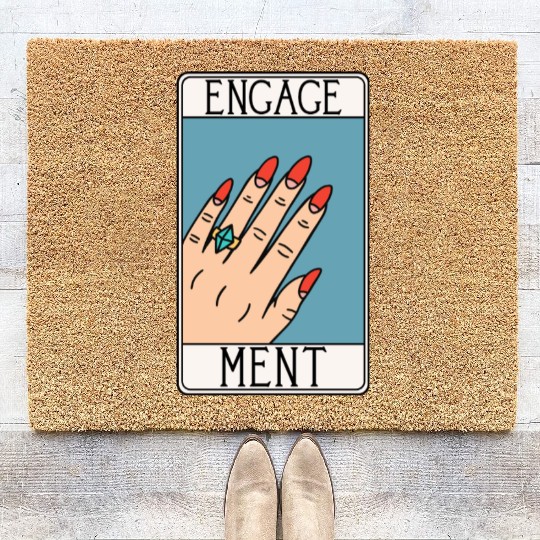 Engagement - Engaged Tarot Card - Wedding Proposal Coir Doormats