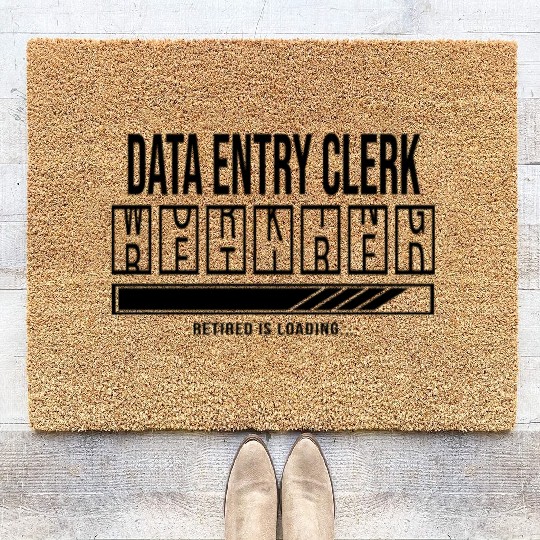Retirement gift idea Retired Data-Entry-Clerk Coir Doormats