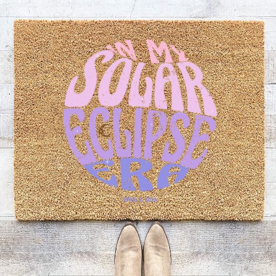 In My Solar Eclipse Era Groovy April 8th 2024 Coir Doormats