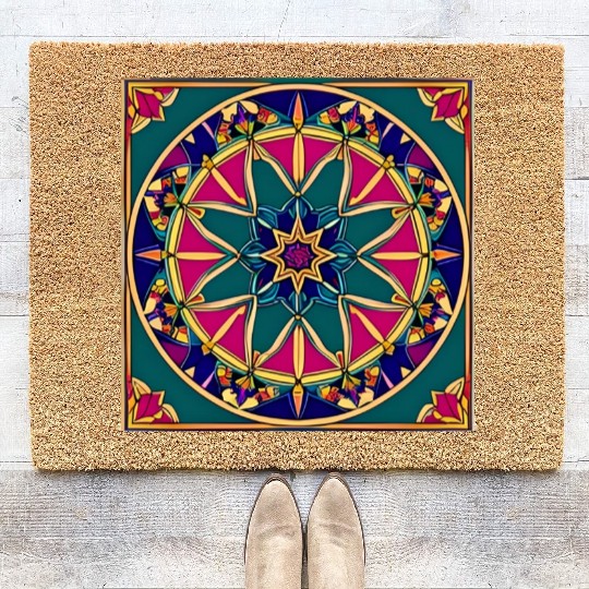 Persian Rug Medallion Coir Doormats