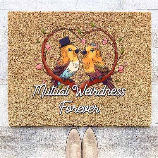 Mutual Weirdness Forever Wedding Nerd Bride and Gr Coir Doormats