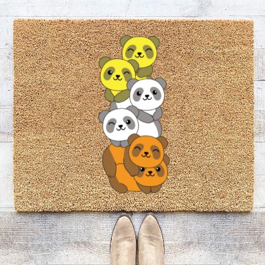 Maverique Flag Pride Lgbtq Cute Panda Coir Doormats