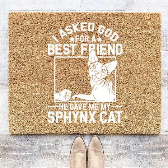Best Friend Funny Sphynx Cat Mom Coir Doormats