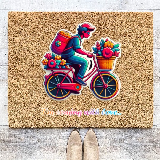 I m coming with love MOM Coir Doormats