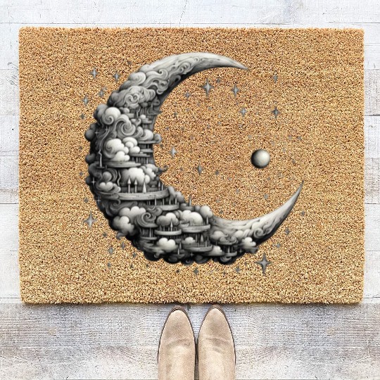 Cool Full Moon - Solar Eclipse, Moon Phases Total Coir Doormats