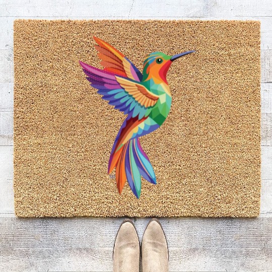 Geometric Hummingbird Coir Doormats