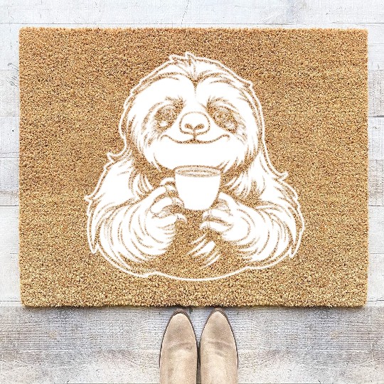 Sloth Coffee Coir Doormats