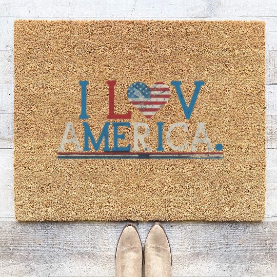 I Love America Coir Doormats