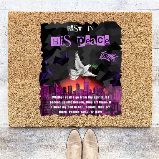 Rest In His Peace Coir Doormats