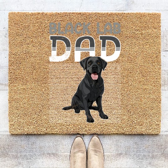 Black Labrador BLACK LAB DAD Labrador Owner Coir Doormats