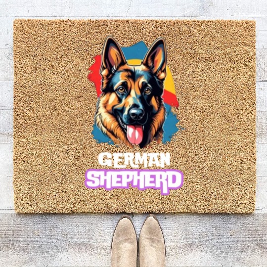 Cool german shepherd design Coir Doormats