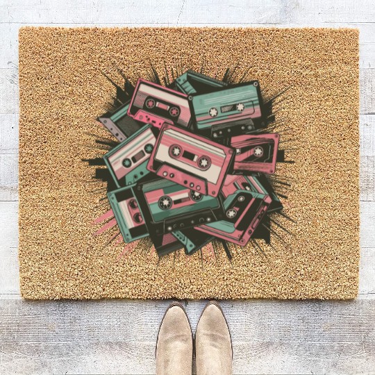 80s Retro Cassette Classic Cassette Tape for a Coir Doormats