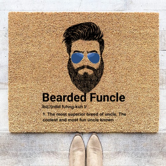 Mens Bearded Funcle Funny Uncle Definition Coir Doormats