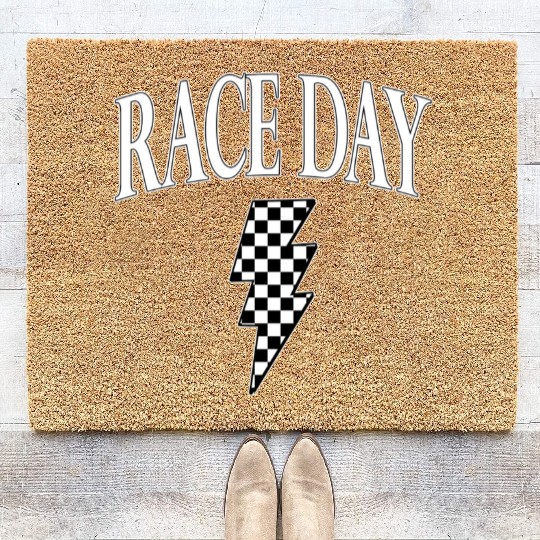 Race Day Checkered Coir Doormats