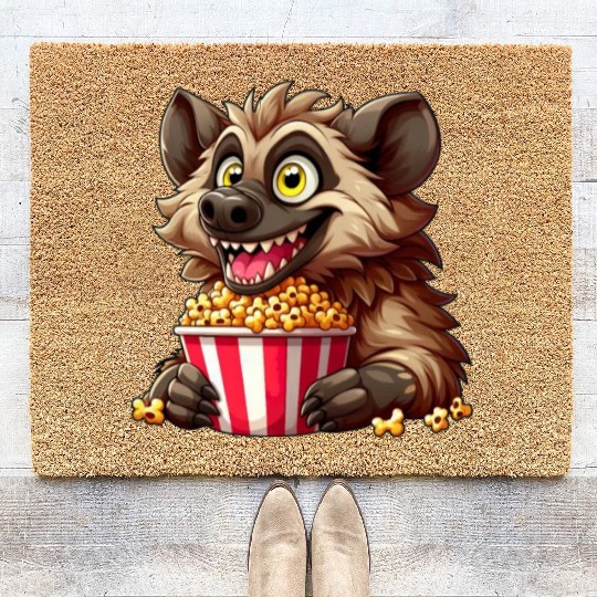 Hyena Predator Popcorn Cinema Night Coir Doormats