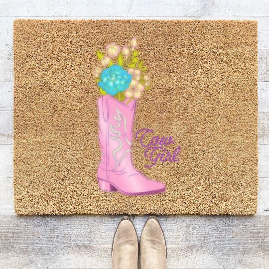COW GIRL Coir Doormats