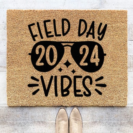 Field Day Vibes 2024 Sunglasses Teacher Field Day Coir Doormats