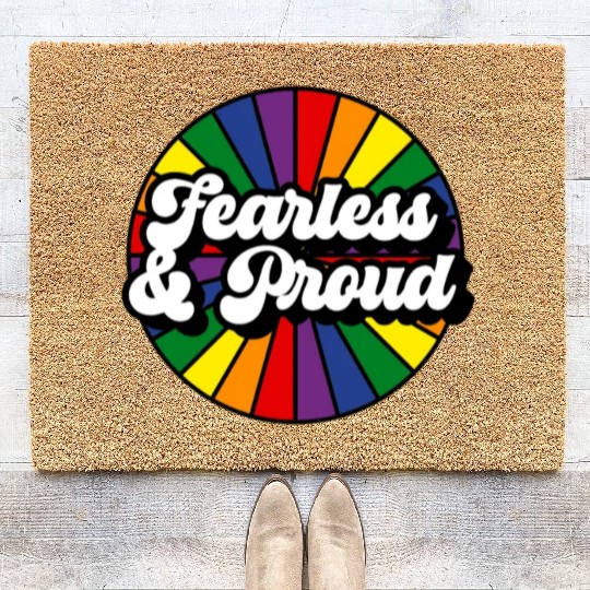 Fearless Proud Pride Rainbow Coir Doormats