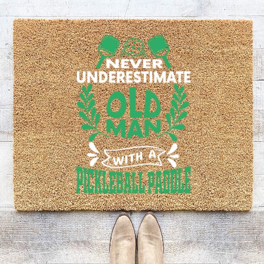 Old Man, Powerful Paddle: Pickleball Surprise! Coir Doormats