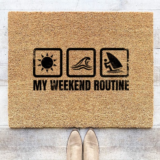 Windsurfer Weekend Routine Coir Doormats