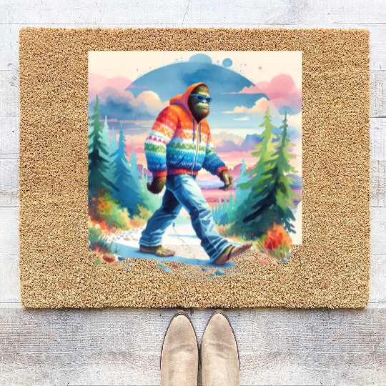 Bฺigfoot Wilderness Wanderer: Retro Ramble Coir Doormats