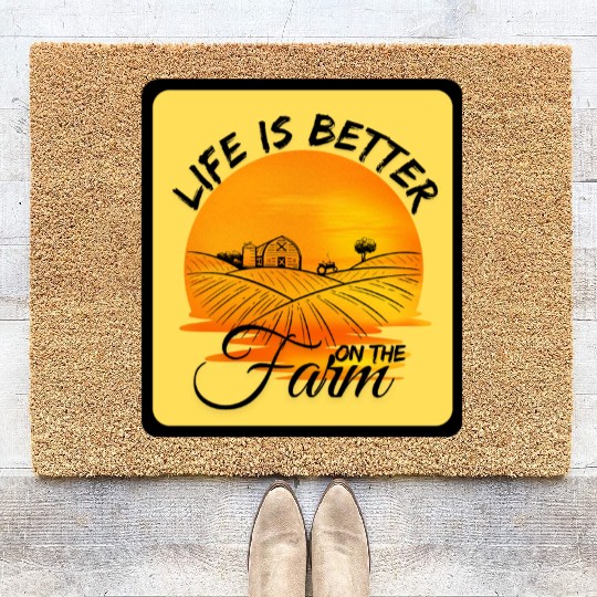 Life is Better On The Farm cap Coir Doormats