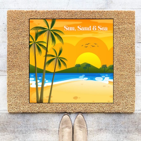 Sun Sand Sea - Beach Scene Coir Doormats