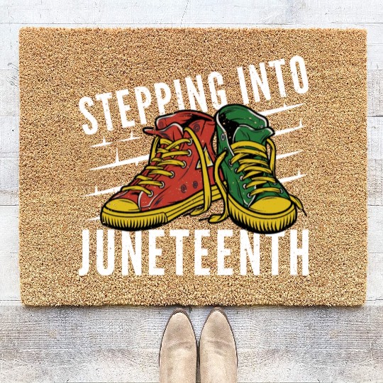 Stepping Into Juneteenth 2024 Afro American Coir Doormats