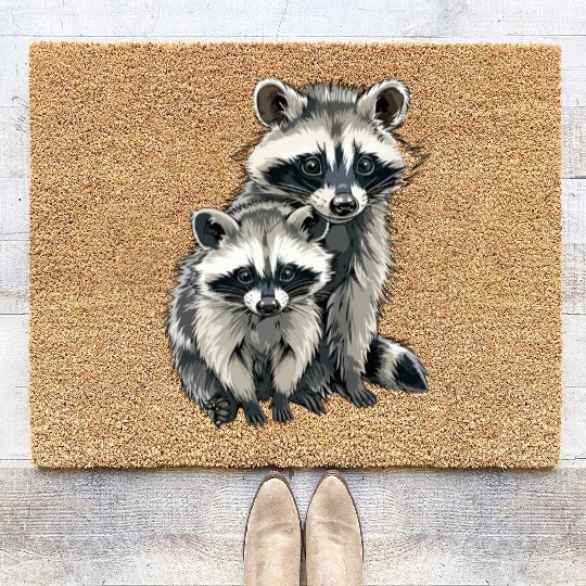 Opossum and raccoon Coir Doormats