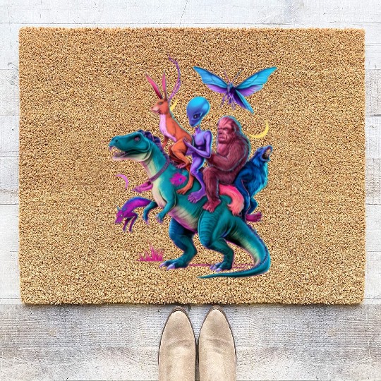 Cryptozoology Cryptid Bigfoot Jackalope Mothman Coir Doormats
