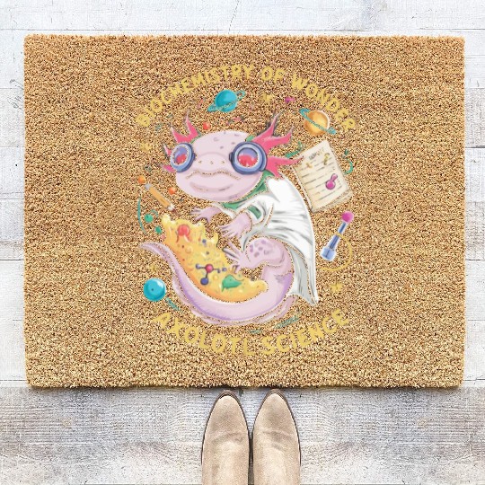 Axolotl Science Teacher Mexican Salamander Coir Doormats