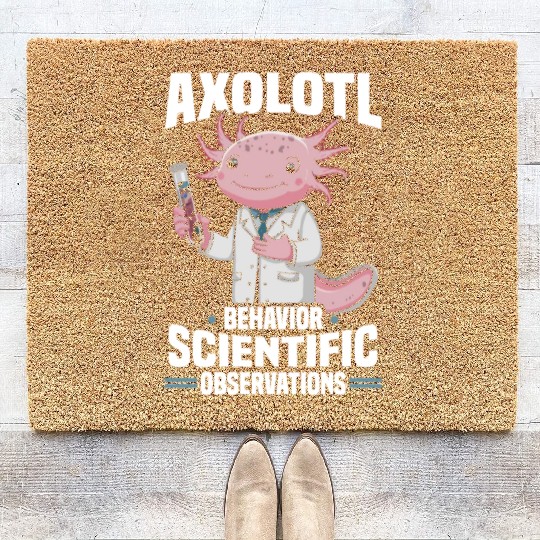 Axolotl Science Teacher Mexican Salamander Coir Doormats
