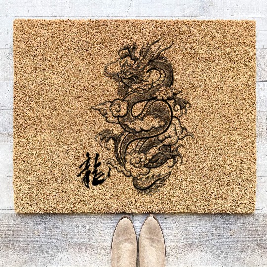 Japanese Dragon Tattoo Coir Doormats