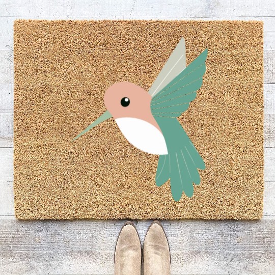 Hummingbird with green beak Coir Doormats
