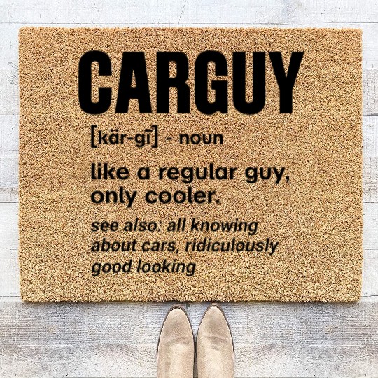 Car Guy Definition Mechanic Auto Racing Car Lovers Coir Doormats