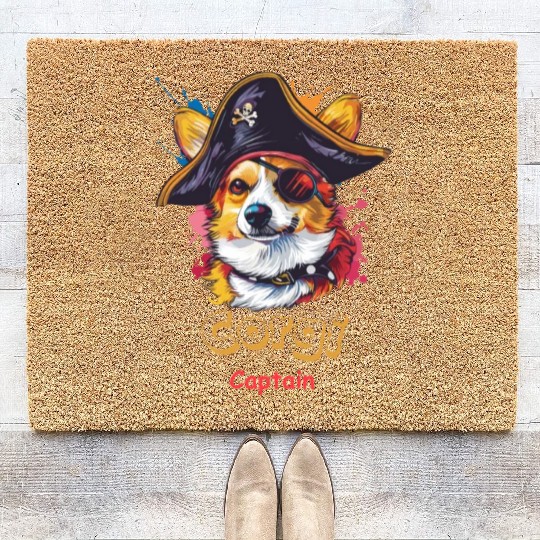 Captain Corgi Coir Doormats